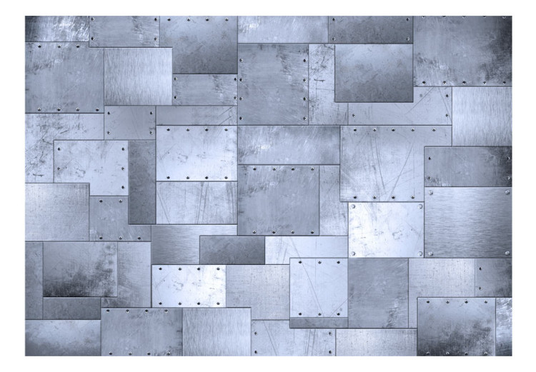 Fototapeta Industrialna mozaika - geometryczna kompozycja z metalowych płytek 97698 additionalImage 1
