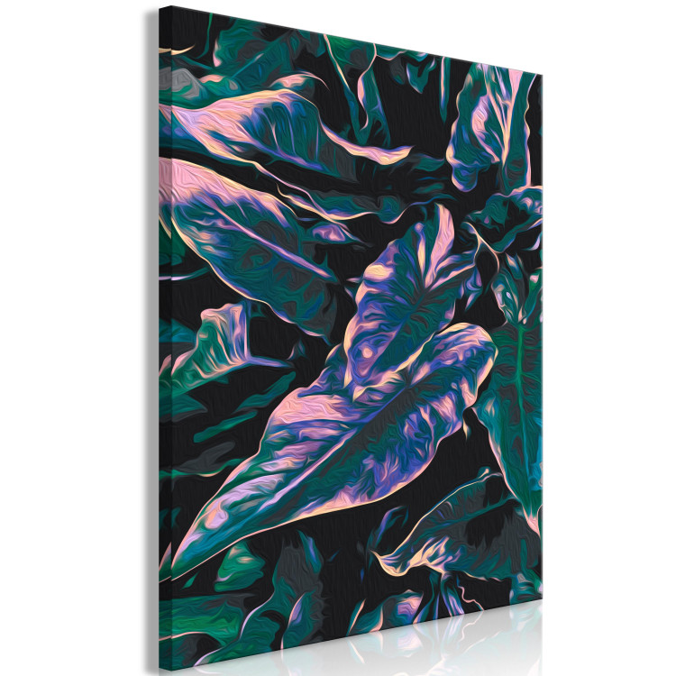 Obraz do malowania po numerach Tajemnicza roślina - ciemne liście w kolorach fioletowym i turkusowym 146209 additionalImage 7