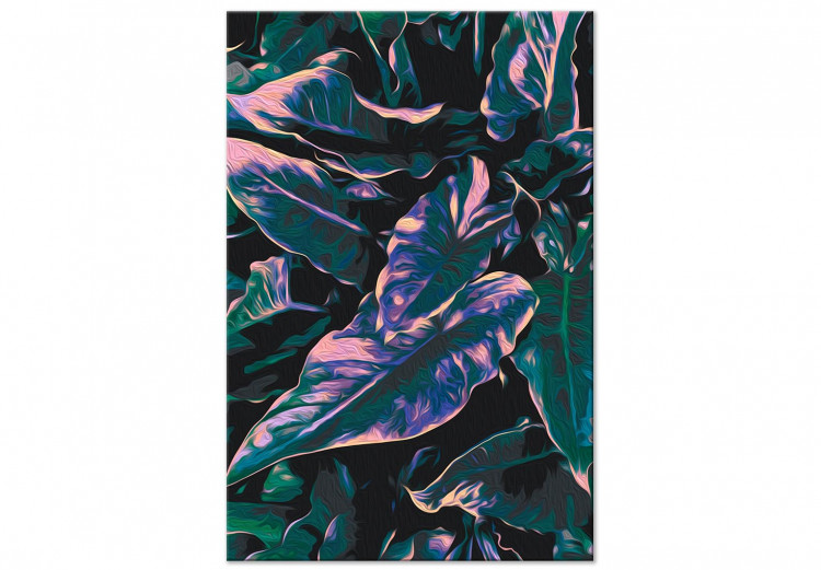 Obraz do malowania po numerach Tajemnicza roślina - ciemne liście w kolorach fioletowym i turkusowym 146209 additionalImage 4