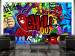 Fototapeta Chili out - street art z kolorowymi napisami po angielsku i papryką 60609
