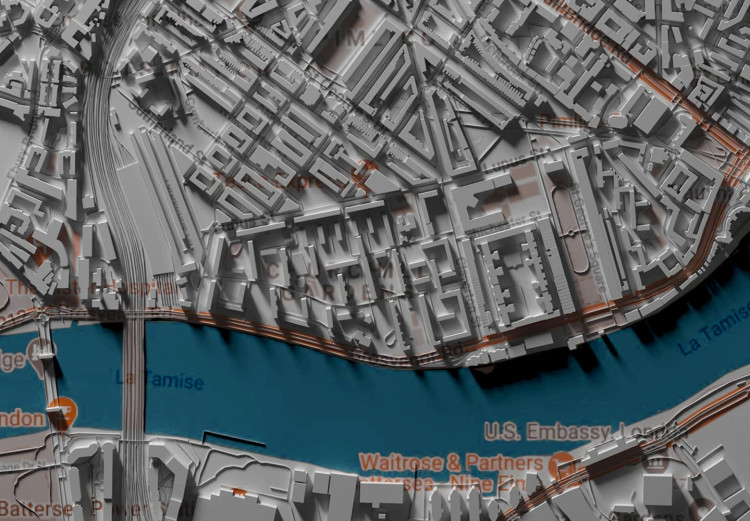 Obraz Londyn 3D - zdjęcie makiety stolicy Anglii z zaznaczonymi lokacjami 134819 additionalImage 4