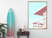 Plakat Wakacje na plaży - minimalistyczna różowa wieża ratownika na tle nieba 144119 additionalThumb 17