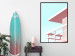Plakat Wakacje na plaży - minimalistyczna różowa wieża ratownika na tle nieba 144119 additionalThumb 14