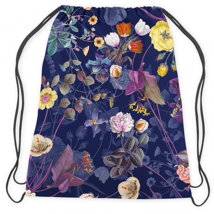 Worek plecak Orientalne spotkania - kompozycja kwiatowa na szafirowym tle 147419 additionalImage 2