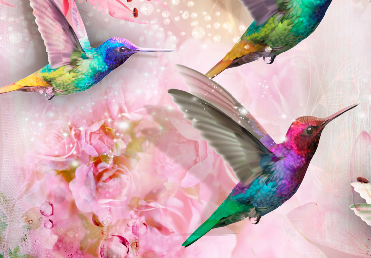 Obraz Kolorowe kolibry (1-częściowy) wąski 108029 additionalImage 5