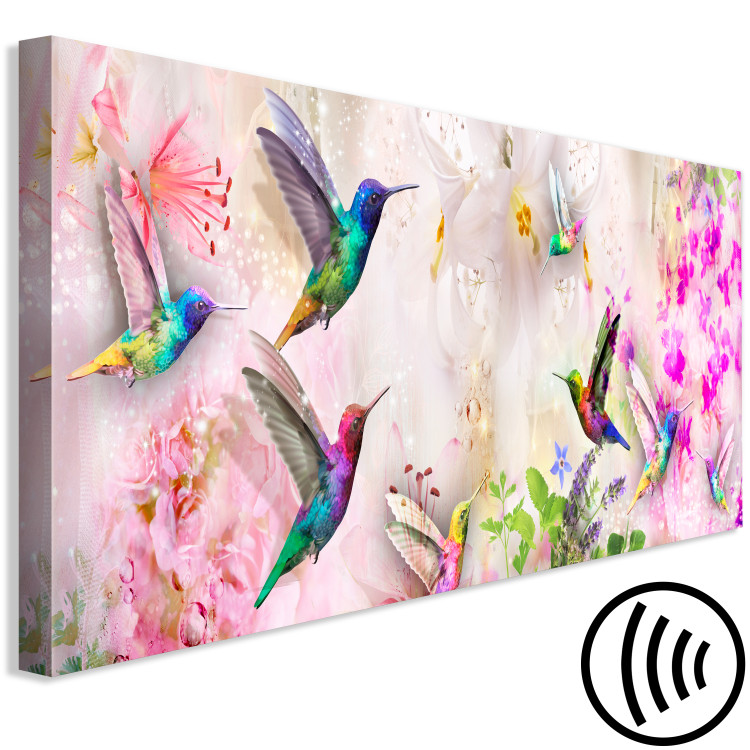 Obraz Kolorowe kolibry (1-częściowy) wąski 108029 additionalImage 6