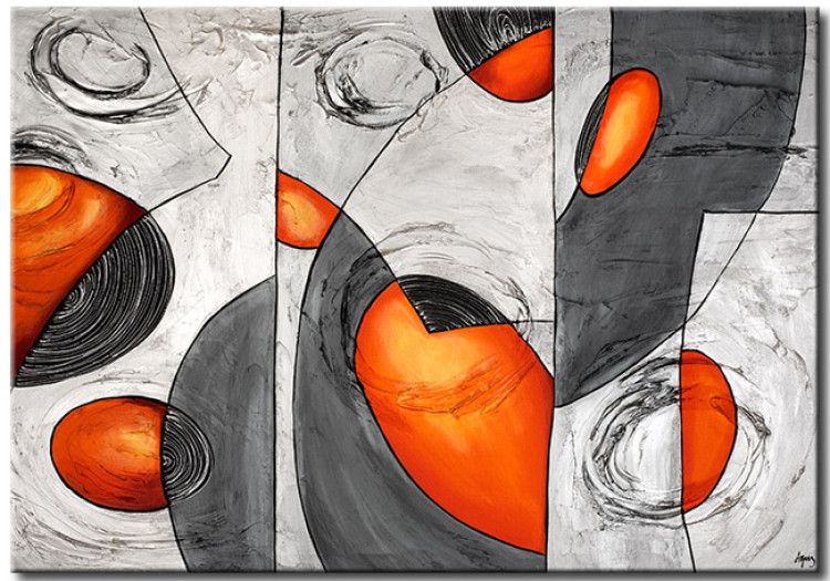 Obraz Przenikanie (1-częściowy) - abstrakcja w kolorowy deseń na białym tle 48329