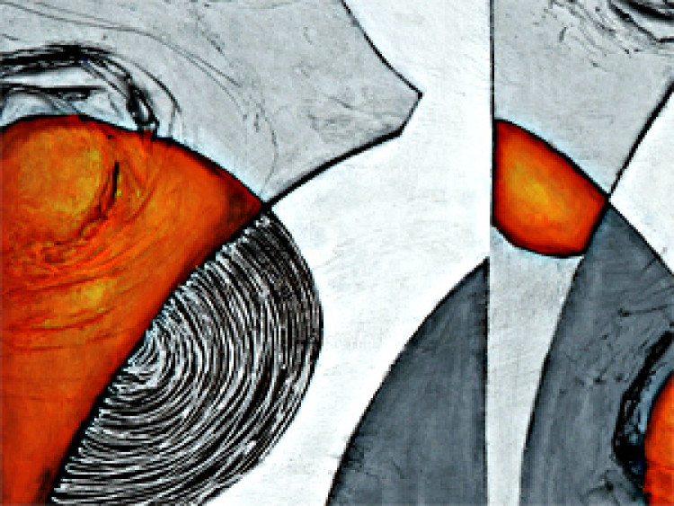 Obraz Przenikanie (1-częściowy) - abstrakcja w kolorowy deseń na białym tle 48329 additionalImage 3