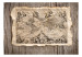 Fototapeta Nova Orbis Tabula - retro mapa świata z postaciami na drewnianym tle 67029 additionalThumb 1