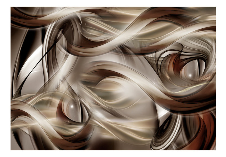 Fototapeta Hulanka - ekspresja z fantazyjnymi falami w odcieniach bieli i brązu 82539 additionalImage 1