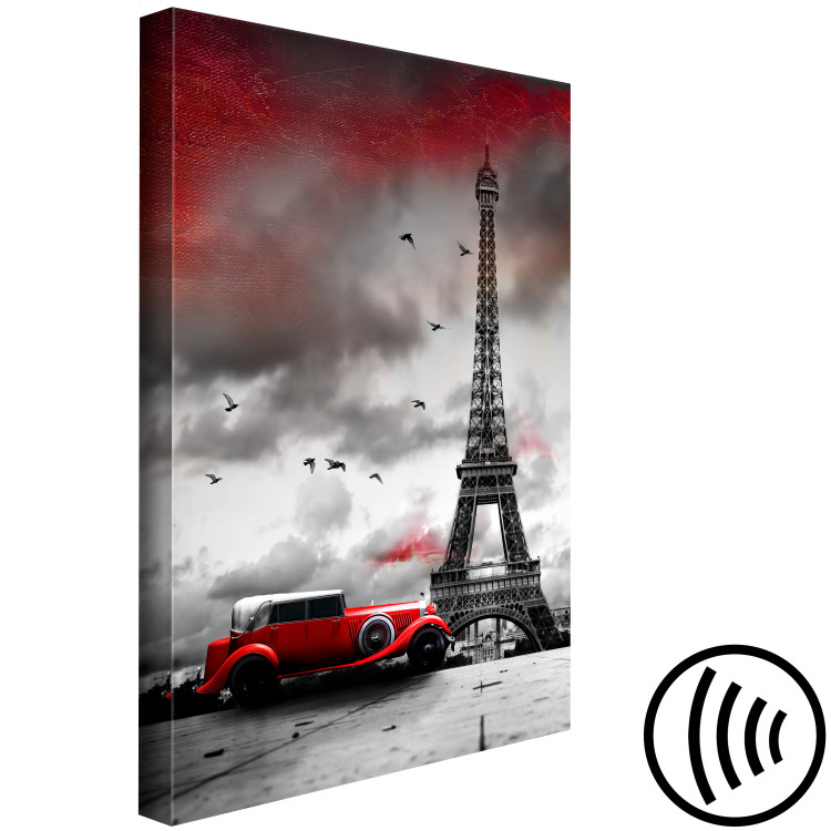 Obraz Czerwony samochód w Paryżu (1-częściowy) pionowy 113749 additionalImage 6