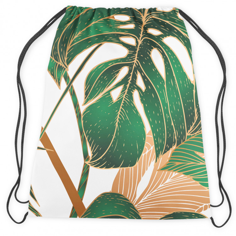 Worek plecak Dziurawe liście - botaniczna kompozycja w odcieniach zieleni i brązu 147449 additionalImage 2