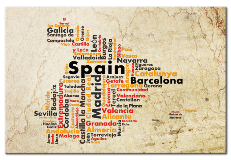 Obraz Mapa: Hiszpańskie miasta 55349
