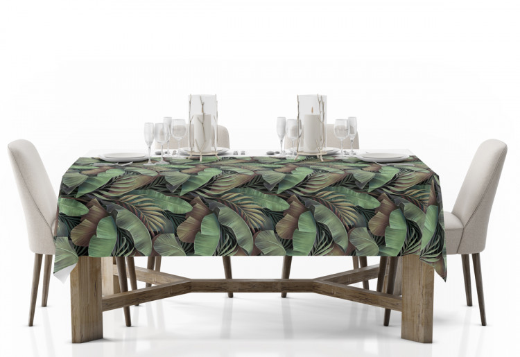 Obrus na stół Oblicze liści - zielono-brązowa kompozycja inspirowana naturą 147159 additionalImage 4