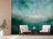 Fototapeta Malachitowy pejzaż - minimalistyczny abstrakcyjny krajobraz akwarelą 135669