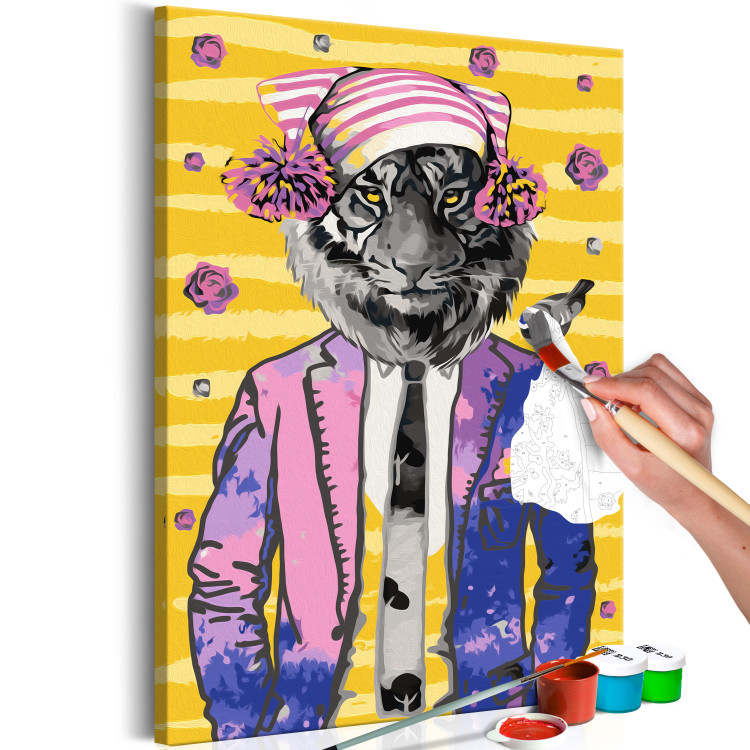 Obraz do malowania po numerach Tygrys w czapce 108179 additionalImage 6