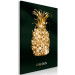 Obraz Ananas ze złota - owoc z napisem na tle butelkowej zieleni 135579 additionalThumb 2