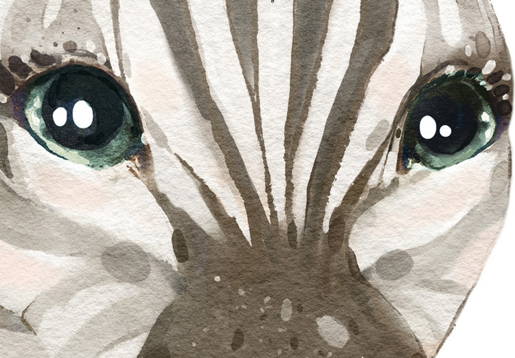 Obraz Rysunkowa, radosna zebra - kompozycja stylizowana na akwarelę 136379 additionalImage 5