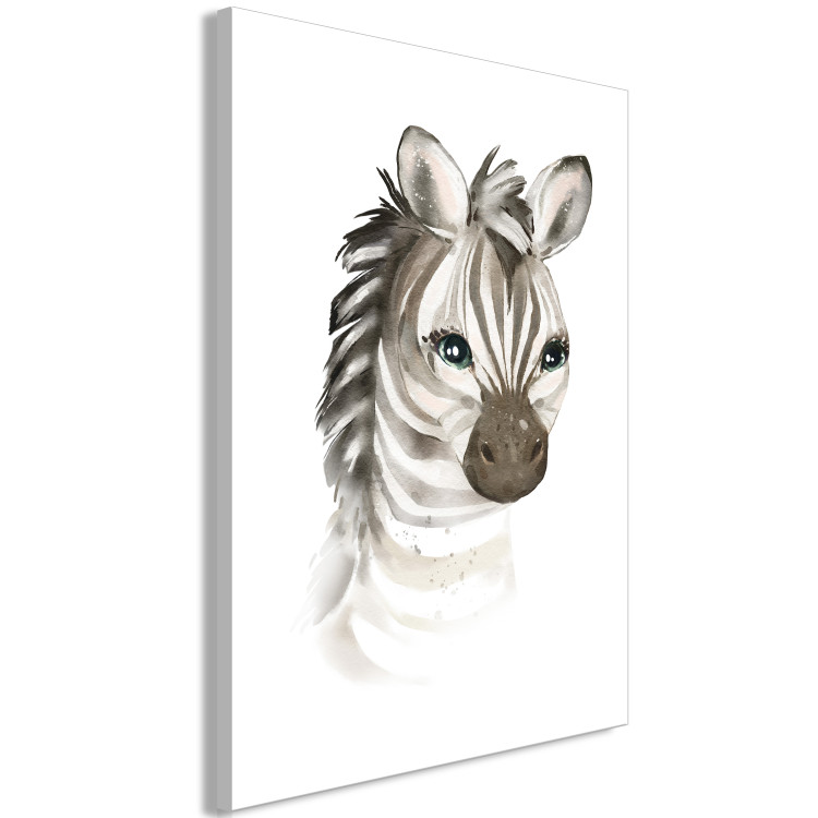 Obraz Rysunkowa, radosna zebra - kompozycja stylizowana na akwarelę 136379 additionalImage 2
