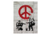 Fototapeta CND Soliders - szare graffiti mural Banksy z żołnierzami i pacyfką 62289 additionalThumb 1