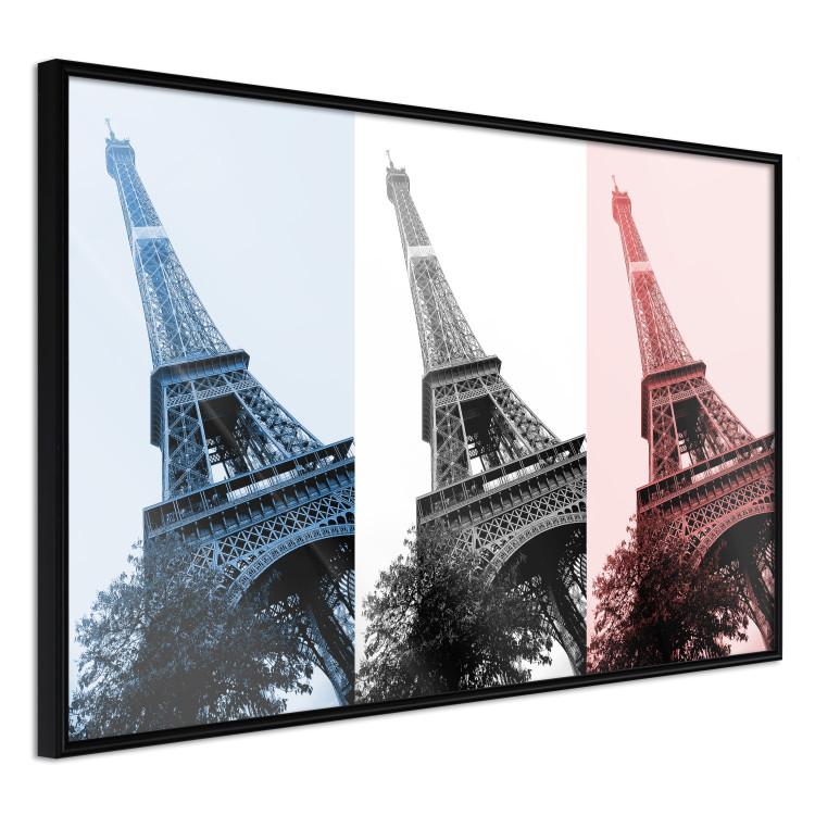 Plakat Paryski kolaż - trzy zdjęcia wieży Eiffla w narodowych barwach Francji 144799 additionalImage 5