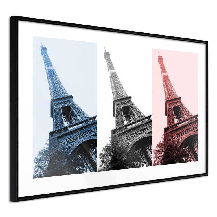 Plakat Paryski kolaż - trzy zdjęcia wieży Eiffla w narodowych barwach Francji 144799 additionalImage 11