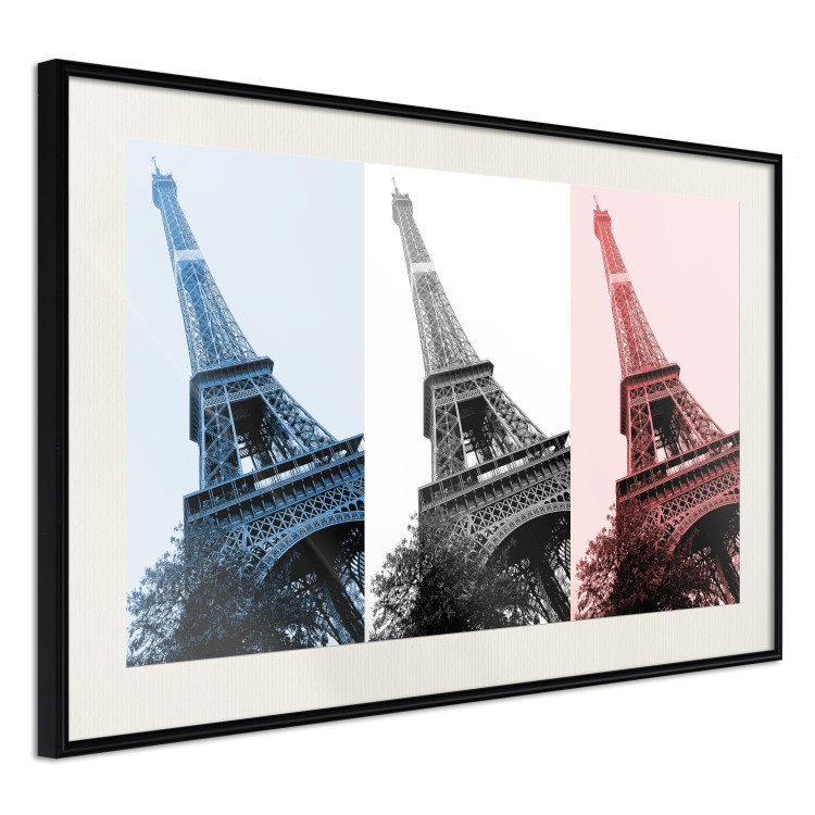 Plakat Paryski kolaż - trzy zdjęcia wieży Eiffla w narodowych barwach Francji 144799 additionalImage 7