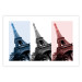 Plakat Paryski kolaż - trzy zdjęcia wieży Eiffla w narodowych barwach Francji 144799 additionalThumb 23